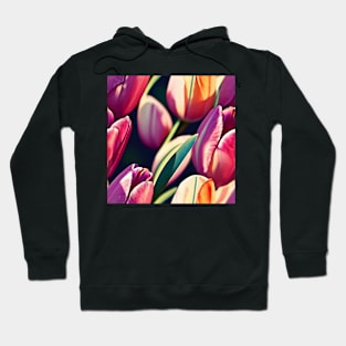 Watercolor tulip pattern Hoodie
